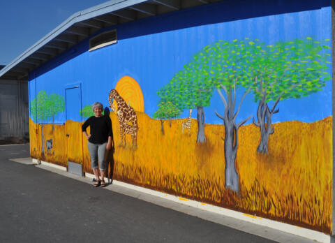 Angled Mural 1 w Marianne
